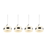 Dios 4 Light LED Glass Chandelier – Satin Nickel