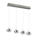 Dios 4 Light LED Glass Chandelier – Satin Nickel