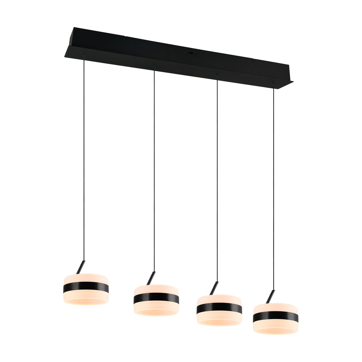 Dios 4 Light LED Glass Chandelier – Matt Black