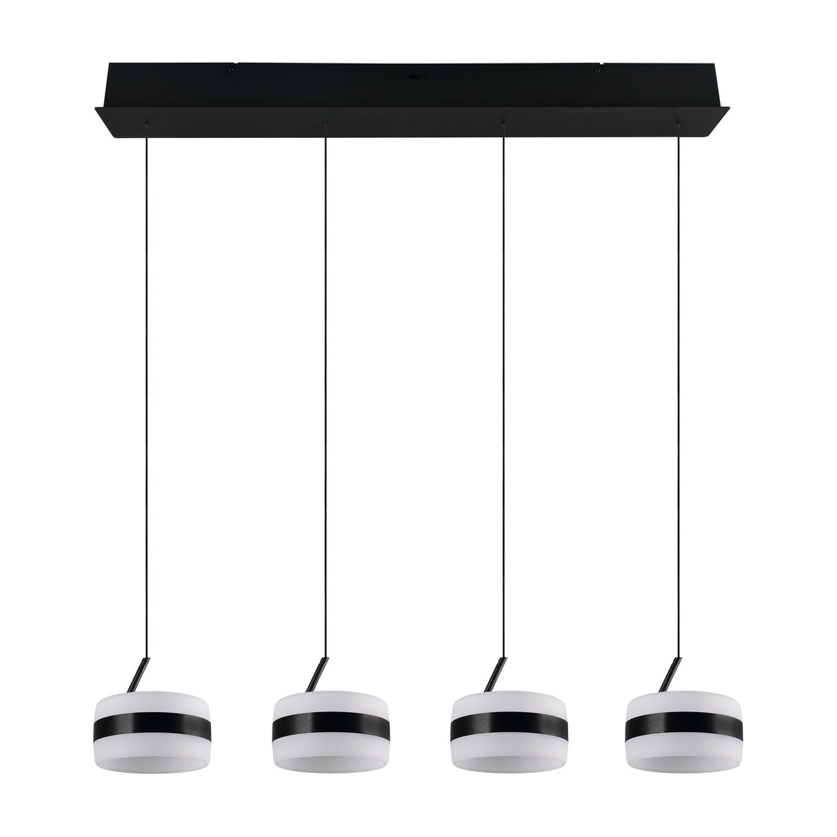 Dios 4 Light LED Glass Chandelier – Matt Black