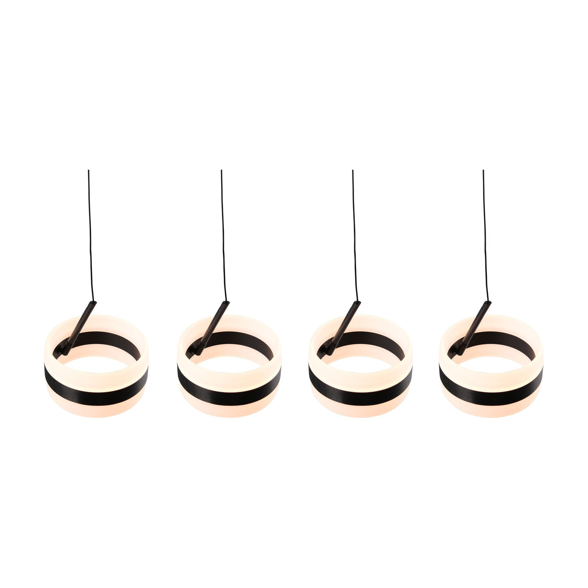 Dios 4 Light LED Glass Chandelier – Matt Black