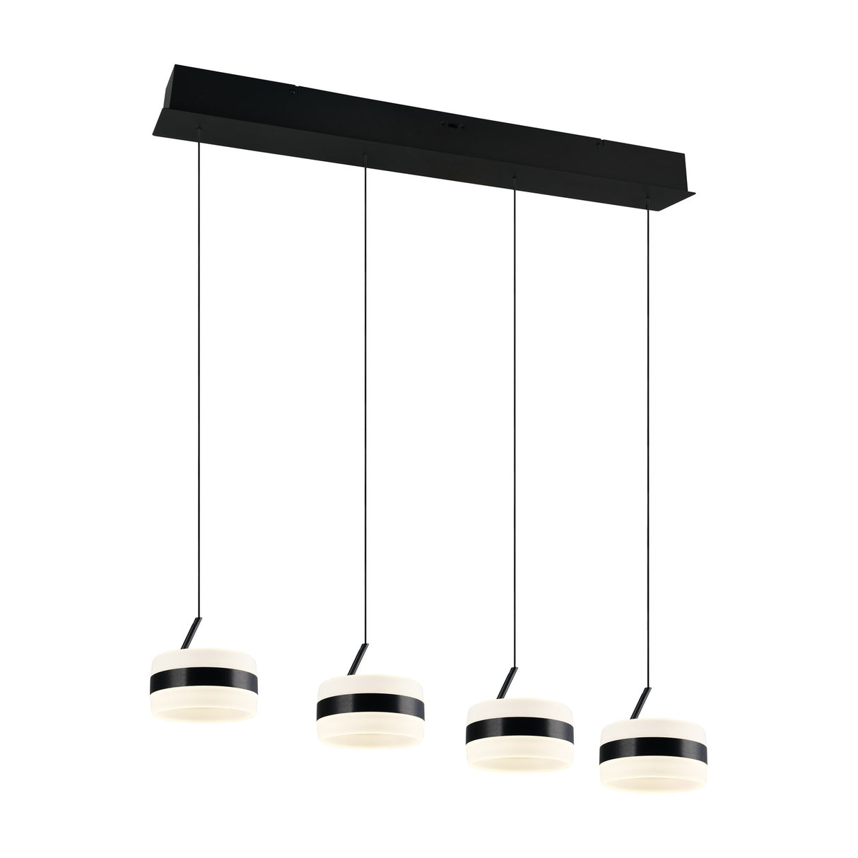 Dios 4 Light LED Glass Chandelier – Matt Black