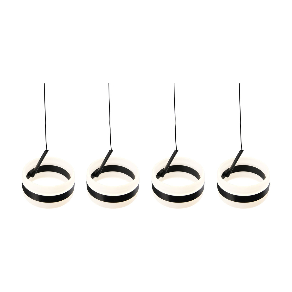 Dios 4 Light LED Glass Chandelier – Matt Black