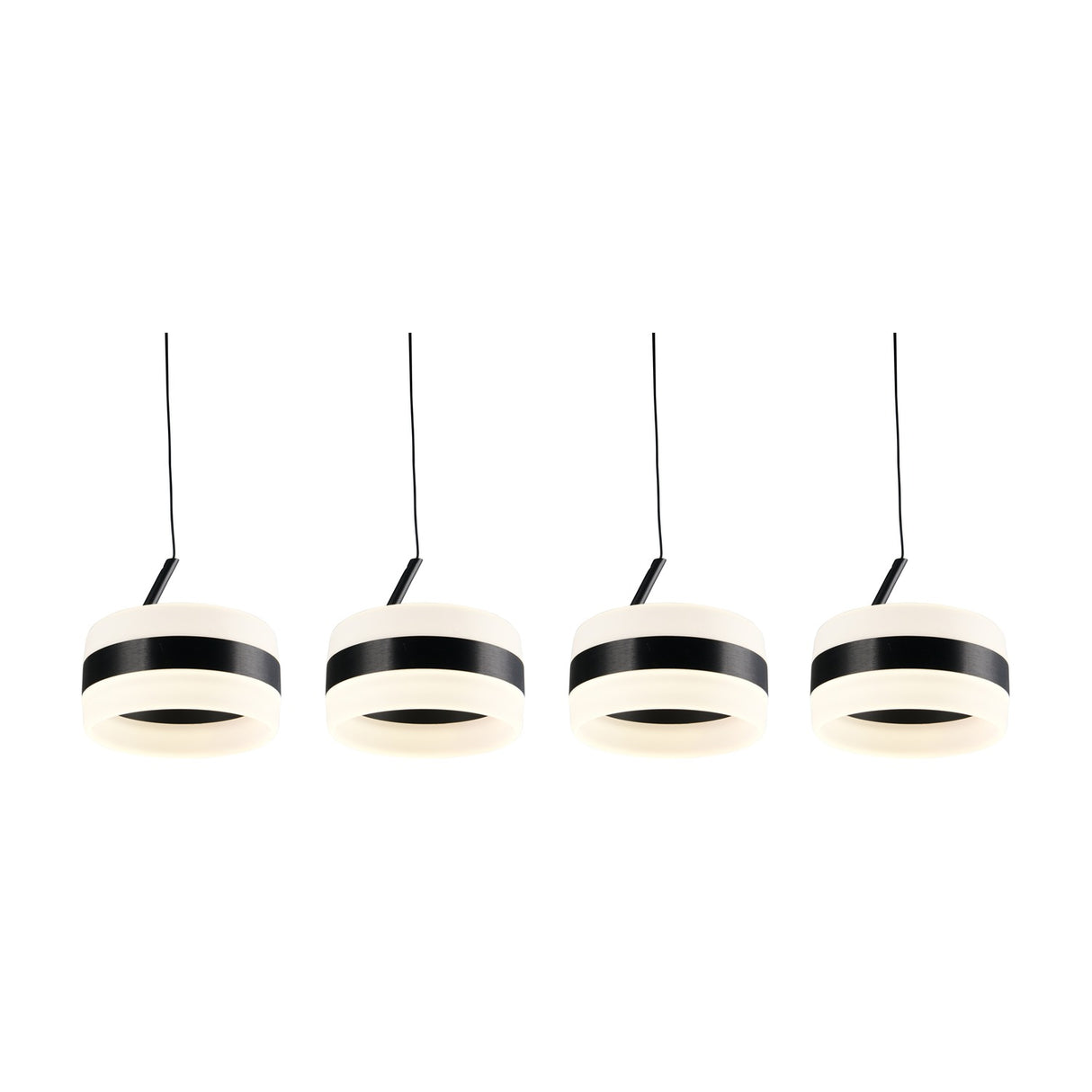 Dios 4 Light LED Glass Chandelier – Matt Black