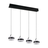 Dios 4 Light LED Glass Chandelier – Matt Black
