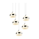 Dios 5 Light LED Glass Chandelier – Satin Nickel