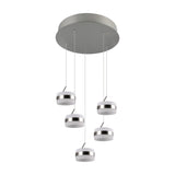 Dios 5 Light LED Glass Chandelier – Satin Nickel