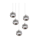 Dios 5 Light LED Glass Chandelier – Satin Nickel