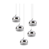 Dios 5 Light LED Glass Chandelier – Satin Nickel