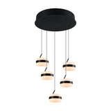 Dios 5 Light LED Glass Chandelier – Matt Black