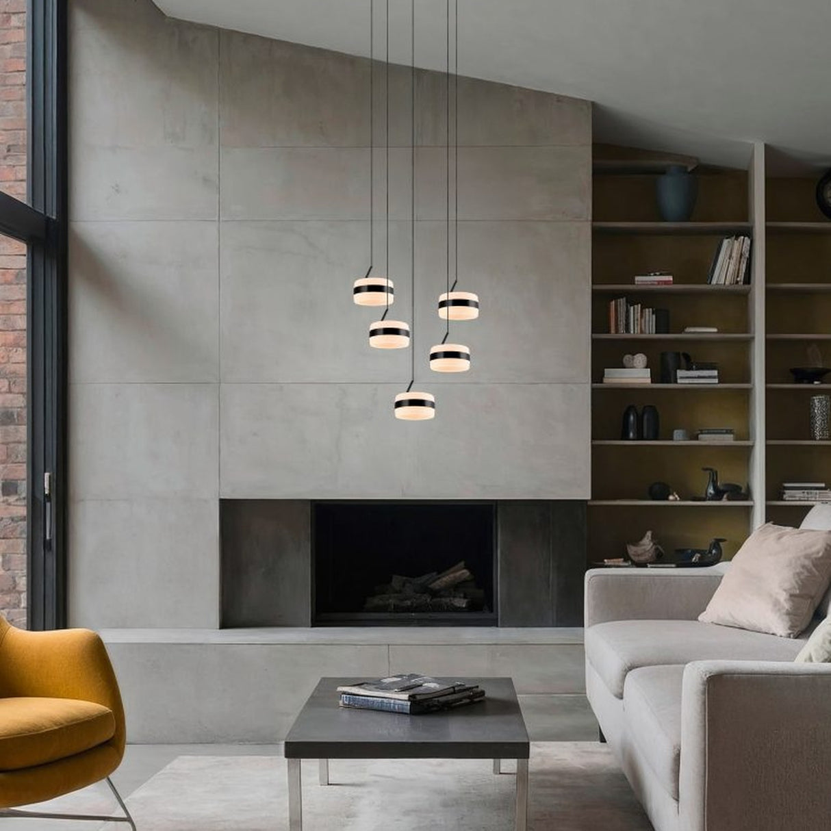 Dios 5 Light LED Glass Chandelier – Matt Black