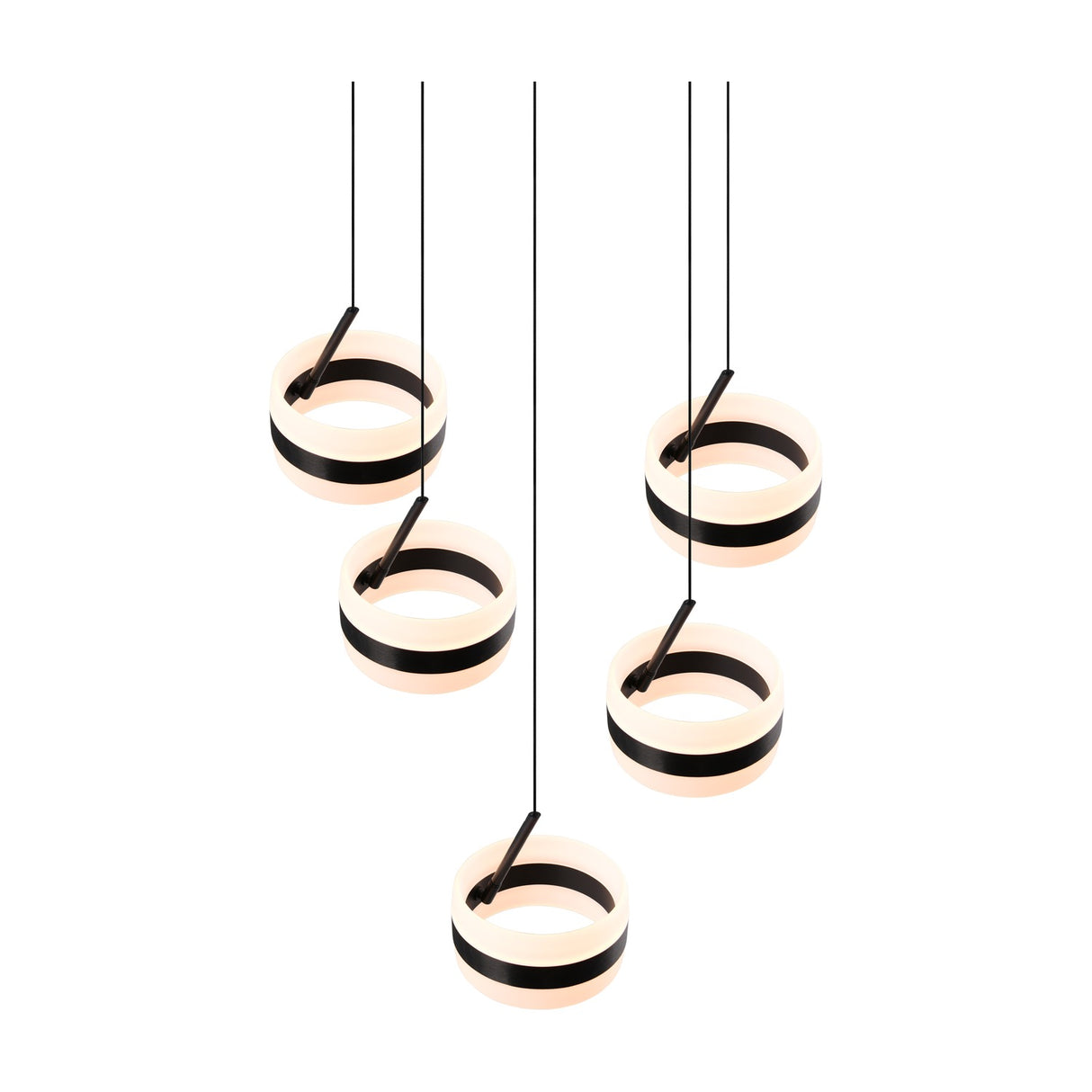 Dios 5 Light LED Glass Chandelier – Matt Black