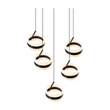 Dios 5 Light LED Glass Chandelier – Matt Black
