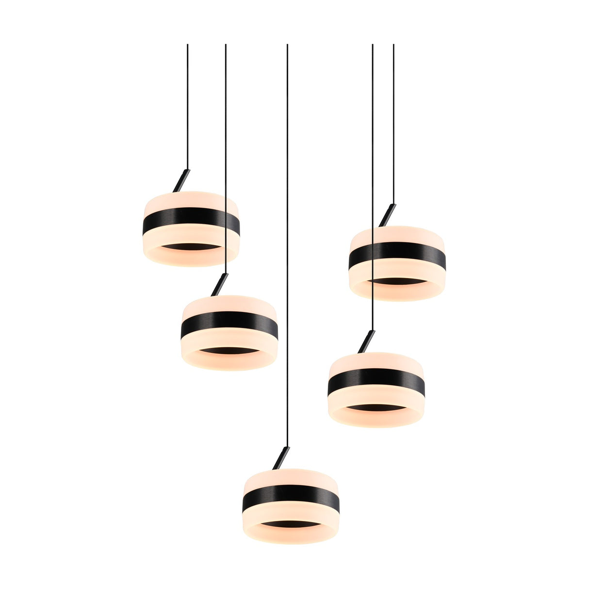 Dios 5 Light LED Glass Chandelier – Matt Black