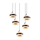 Dios 5 Light LED Glass Chandelier – Matt Black