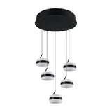 Dios 5 Light LED Glass Chandelier – Matt Black