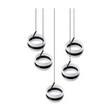 Dios 5 Light LED Glass Chandelier – Matt Black