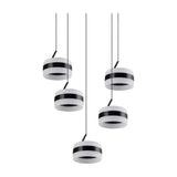 Dios 5 Light LED Glass Chandelier – Matt Black