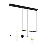 Melita 3 Light LED Glass Chandelier – Black & Gold