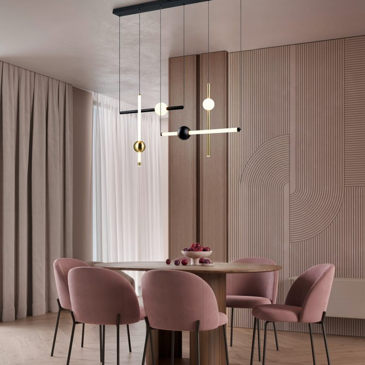 Melita 3 Light LED Glass Chandelier – Black & Gold