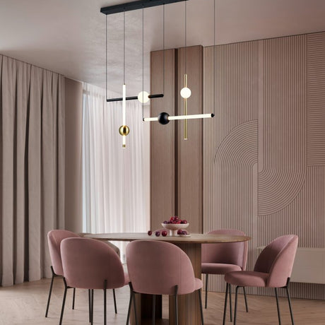 Melita 3 Light LED Glass Chandelier – Black & Gold