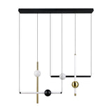 Melita 3 Light LED Glass Chandelier – Black & Gold