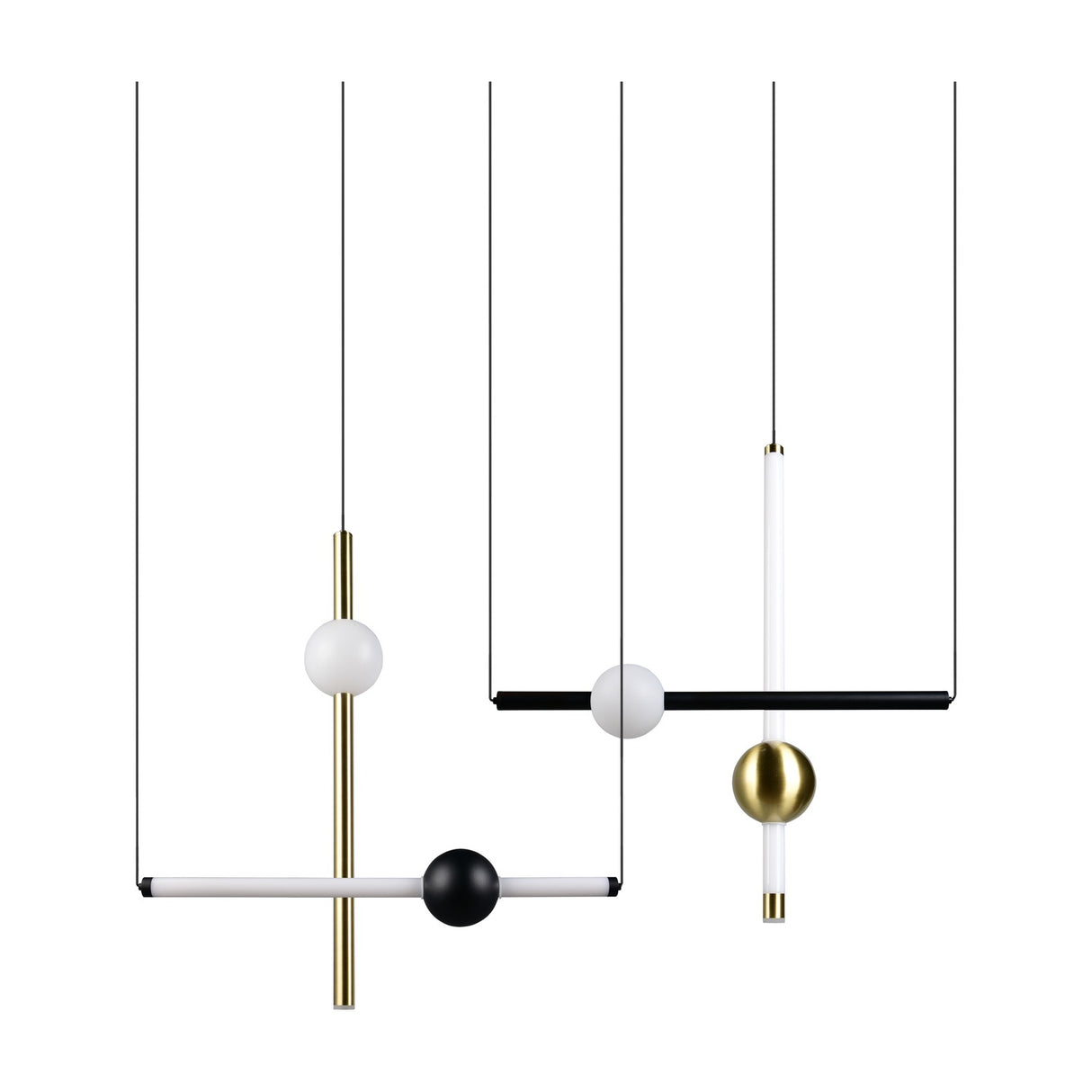 Melita 3 Light LED Glass Chandelier – Black & Gold