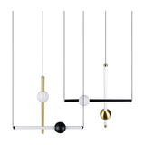 Melita 3 Light LED Glass Chandelier – Black & Gold