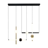 Melita 3 Light LED Glass Chandelier – Black & Gold