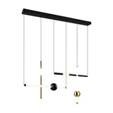 Melita 3 Light LED Glass Chandelier – Black & Gold