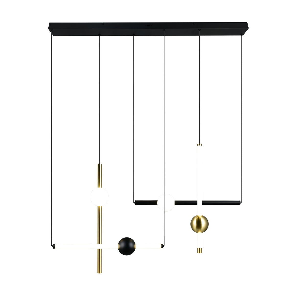 Melita 3 Light LED Glass Chandelier – Black & Gold