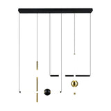Melita 3 Light LED Glass Chandelier – Black & Gold