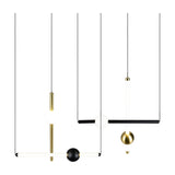 Melita 3 Light LED Glass Chandelier – Black & Gold