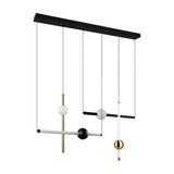 Melita 3 Light LED Glass Chandelier – Black & Gold