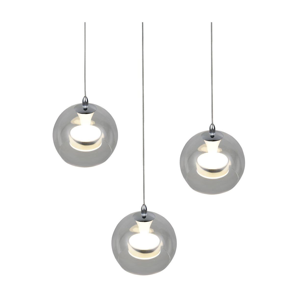 Flynt 3 Light LED Globe Chandelier – Chrome