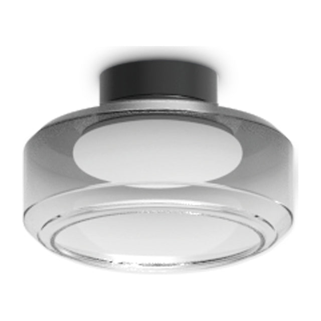Topico Semi Flush Ceiling Light 250mm - Black & Smoke Glass