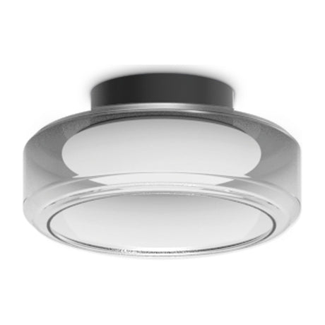 Topico Semi Flush Ceiling Light 350mm - Black & Smoke Glass