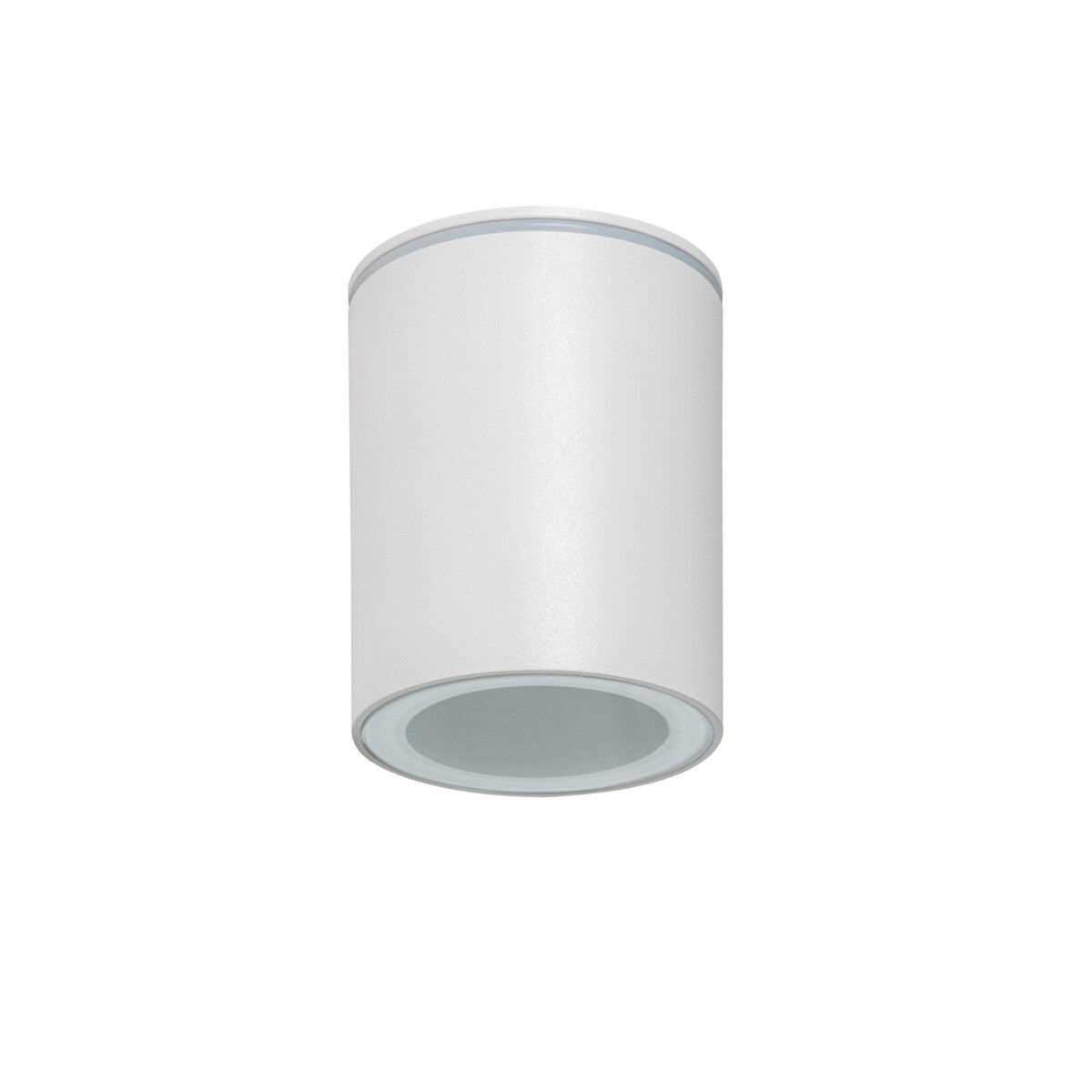 Kanlux Aqilo GU10 LED Spotlight IP65 in white aluminium, shown on a plain white background.