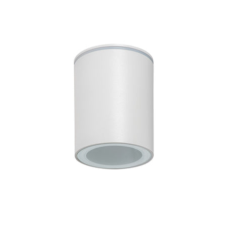 Kanlux Aqilo GU10 LED Spotlight IP65 in white aluminium, shown on a plain white background.