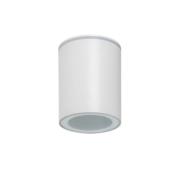 Kanlux Aqilo GU10 LED Spotlight IP65 in white aluminium, shown on a plain white background.
