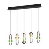 Minerva 5 Light LED Glass 100cm Chandelier – Multicoloured