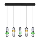 Minerva 5 Light LED Glass 100cm Chandelier – Multicoloured