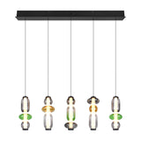Minerva 5 Light LED Glass 100cm Chandelier – Multicoloured