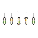 Minerva 5 Light LED Glass 100cm Chandelier – Multicoloured