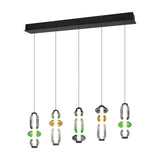 Minerva 5 Light LED Glass 100cm Chandelier – Multicoloured