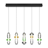Minerva 5 Light LED Glass 100cm Chandelier – Multicoloured