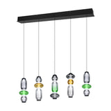 Minerva 5 Light LED Glass 100cm Chandelier – Multicoloured