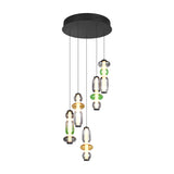 Minerva 5 Light LED Glass 42cm Chandelier – Multicoloured