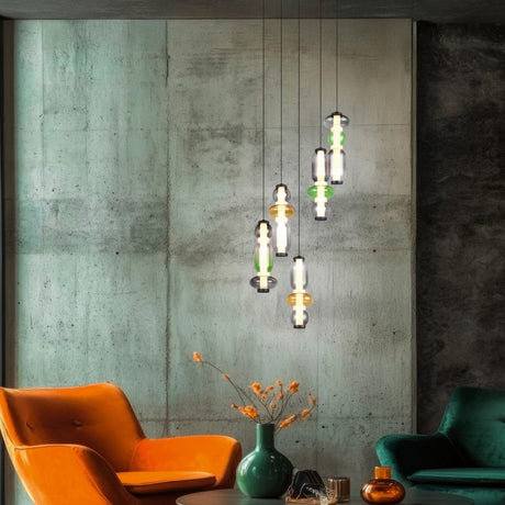 Minerva 5 Light LED Glass 42cm Chandelier – Multicoloured