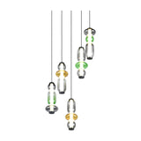 Minerva 5 Light LED Glass 42cm Chandelier – Multicoloured